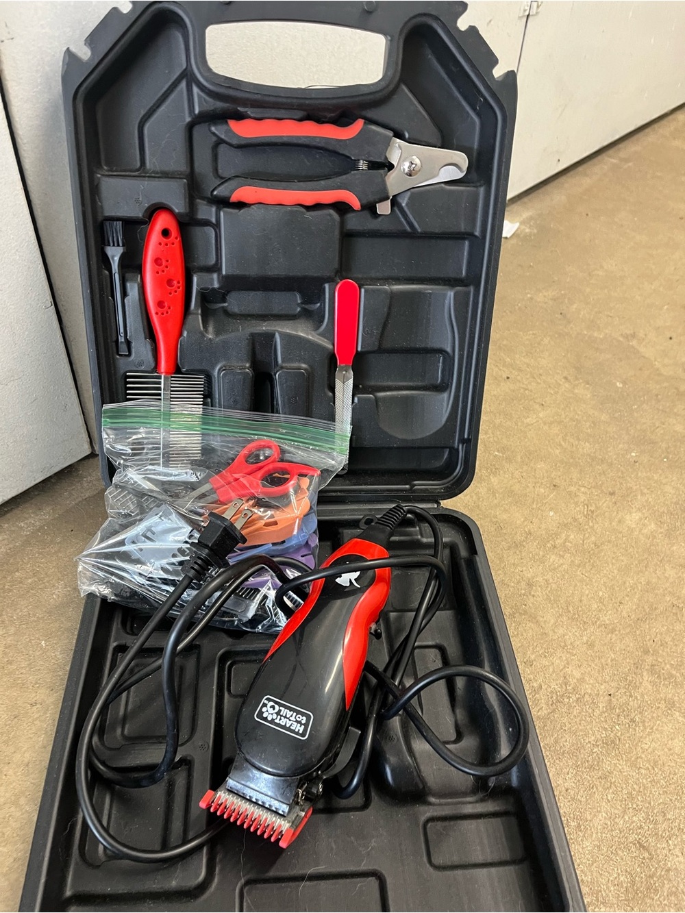 Red & Black Electric Hair Clipper Set